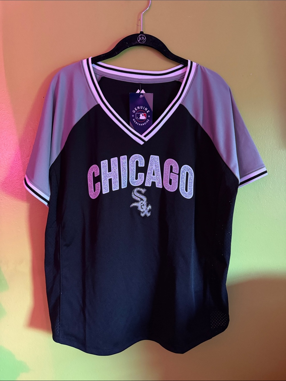 NWT Majestic Black & Gray Chicago White Sox Top Shirt Size XL